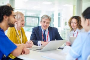 Medical team meeting in hospital